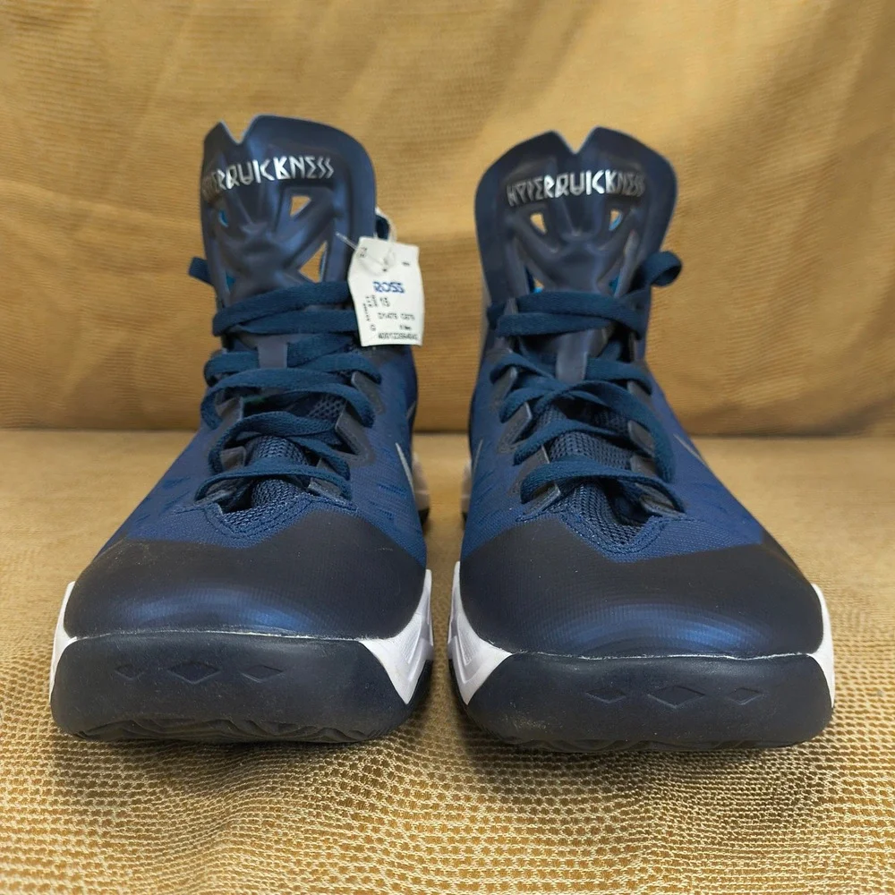 Nike Zoom Hyperquickness Mens 15 Midnight Navy Silver Blue 599420-400 Basketball